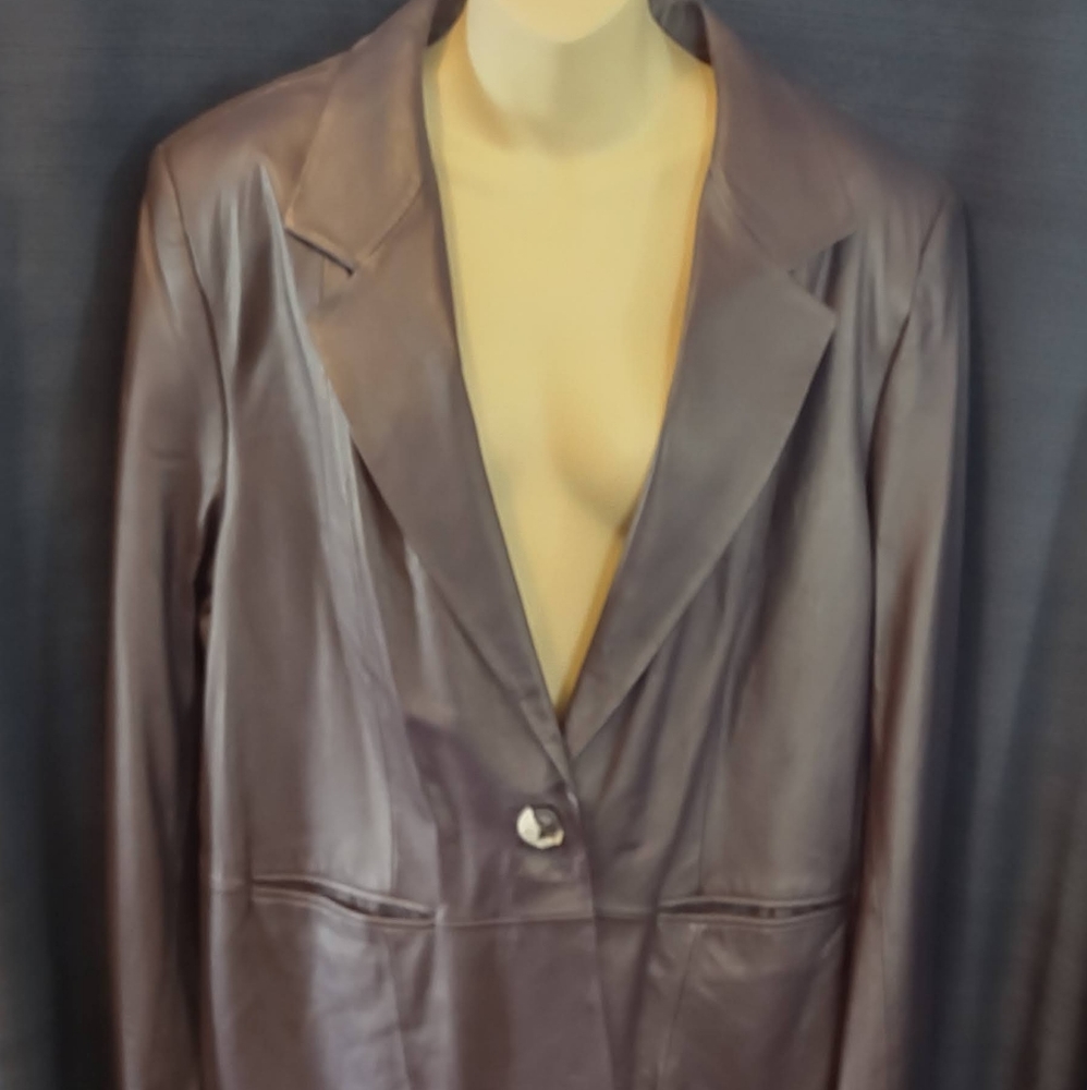 Denim & co leather blazer  xl